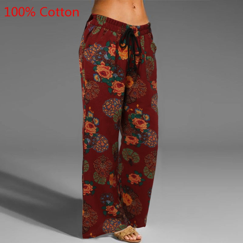 Celmia Vintage Women Wide Leg Pant 2023 Summer Palazzo Fashion Long Trouser Casual Elastic Waist Solid Thin Party Pantalon Femme