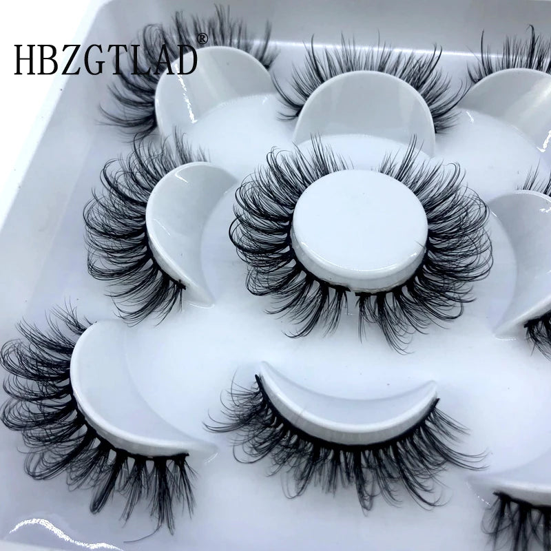 New 5 pairs 8-25mm natural 3D false eyelashes fake lashes.