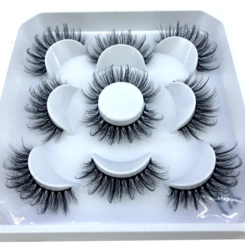New 5 pairs 8-25mm natural 3D false eyelashes fake lashes.