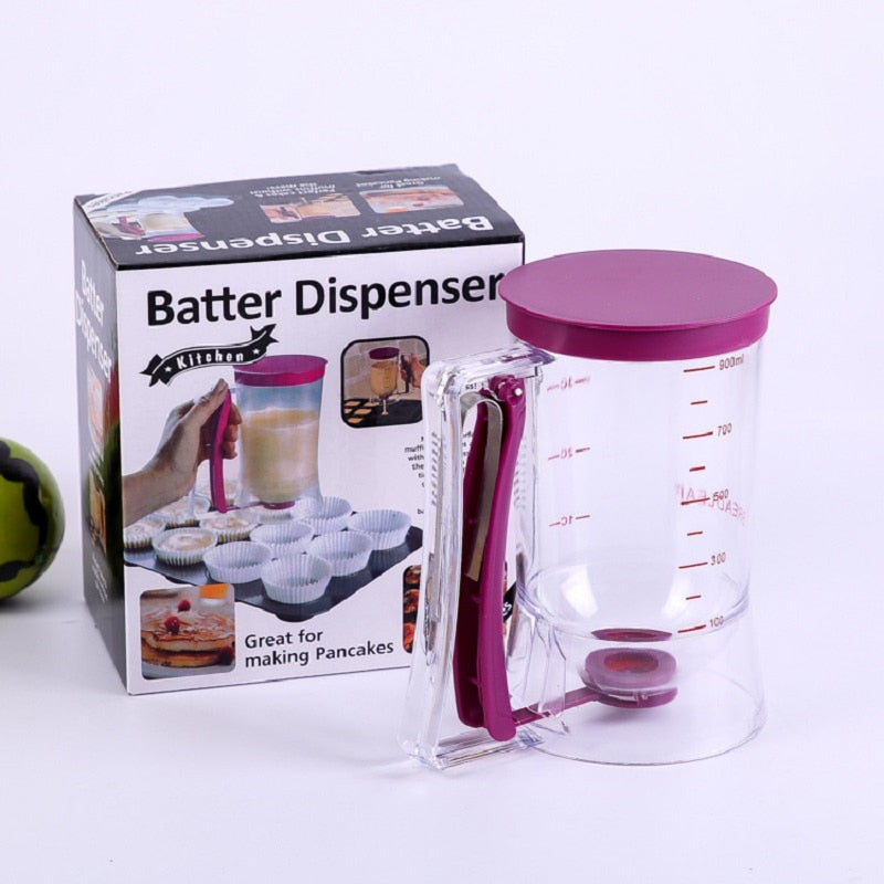 Baking Cupcake Batter Dispenser 900ml Batter Dispenser Funnel Valve Measuring Cup