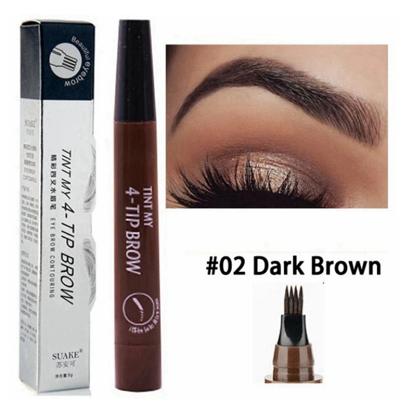 5 Colors Dark Brown 4 Point Liquid Eyebrow Pencil Microblading  Eyebrow Pencil