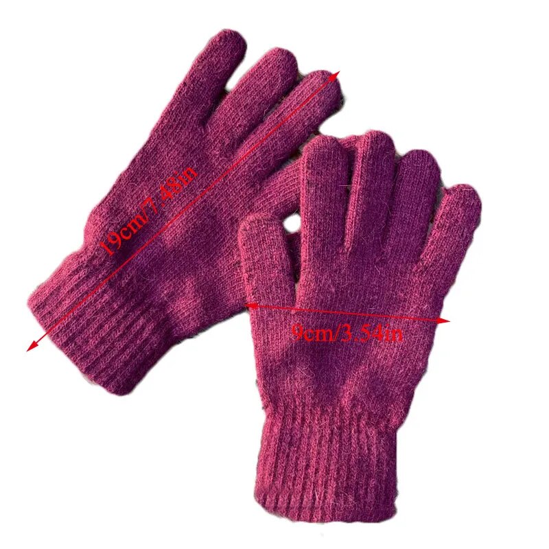 2022 New Elastic Full Finger Gloves Warm Thick Cycling Driving Fashion Women Men Winter Warm Knitted Woolen Outdoor Gloves