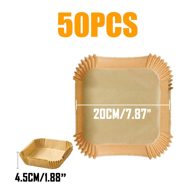 50/100PC Special Paper for Air Fryer Baking Oil-proof Oil-absorbing Paper Household Plate BBQ Oven Kitchen Pan Pad Airfryer