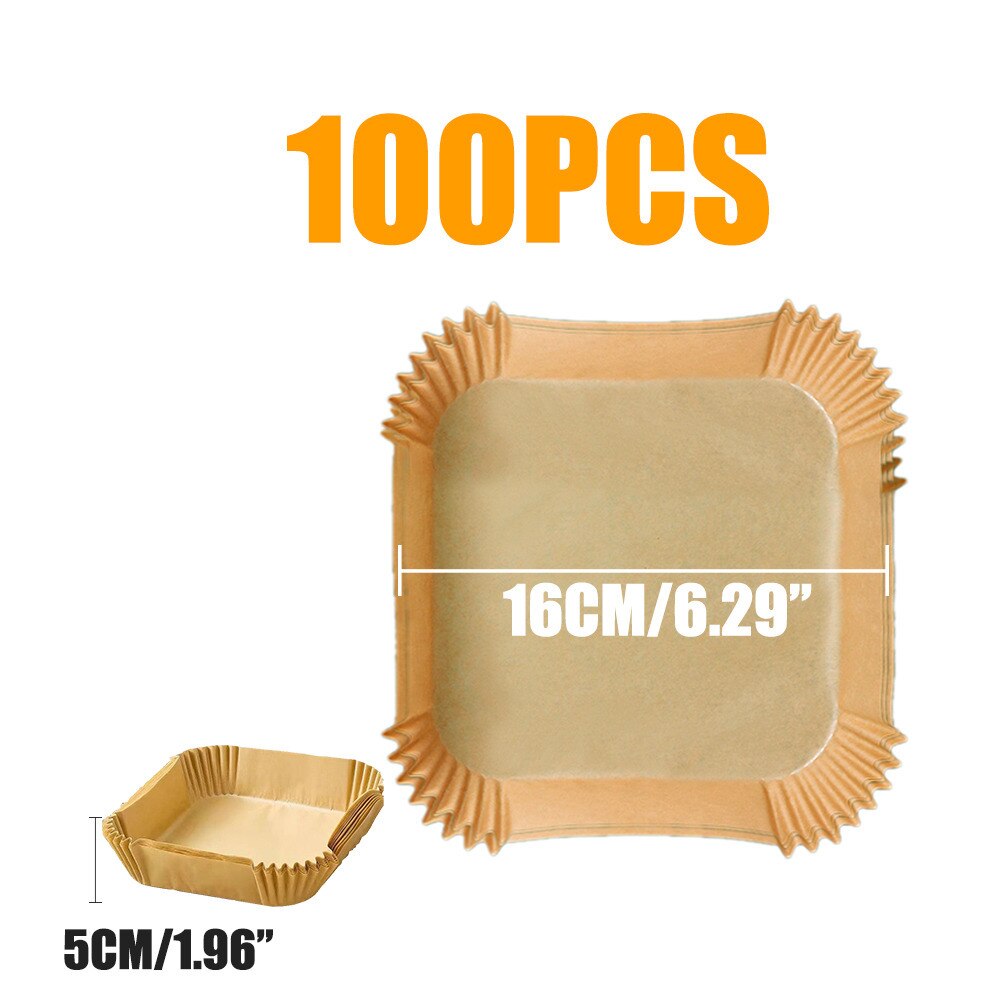 50/100PC Special Paper for Air Fryer Baking Oil-proof Oil-absorbing Paper Household Plate BBQ Oven Kitchen Pan Pad Airfryer