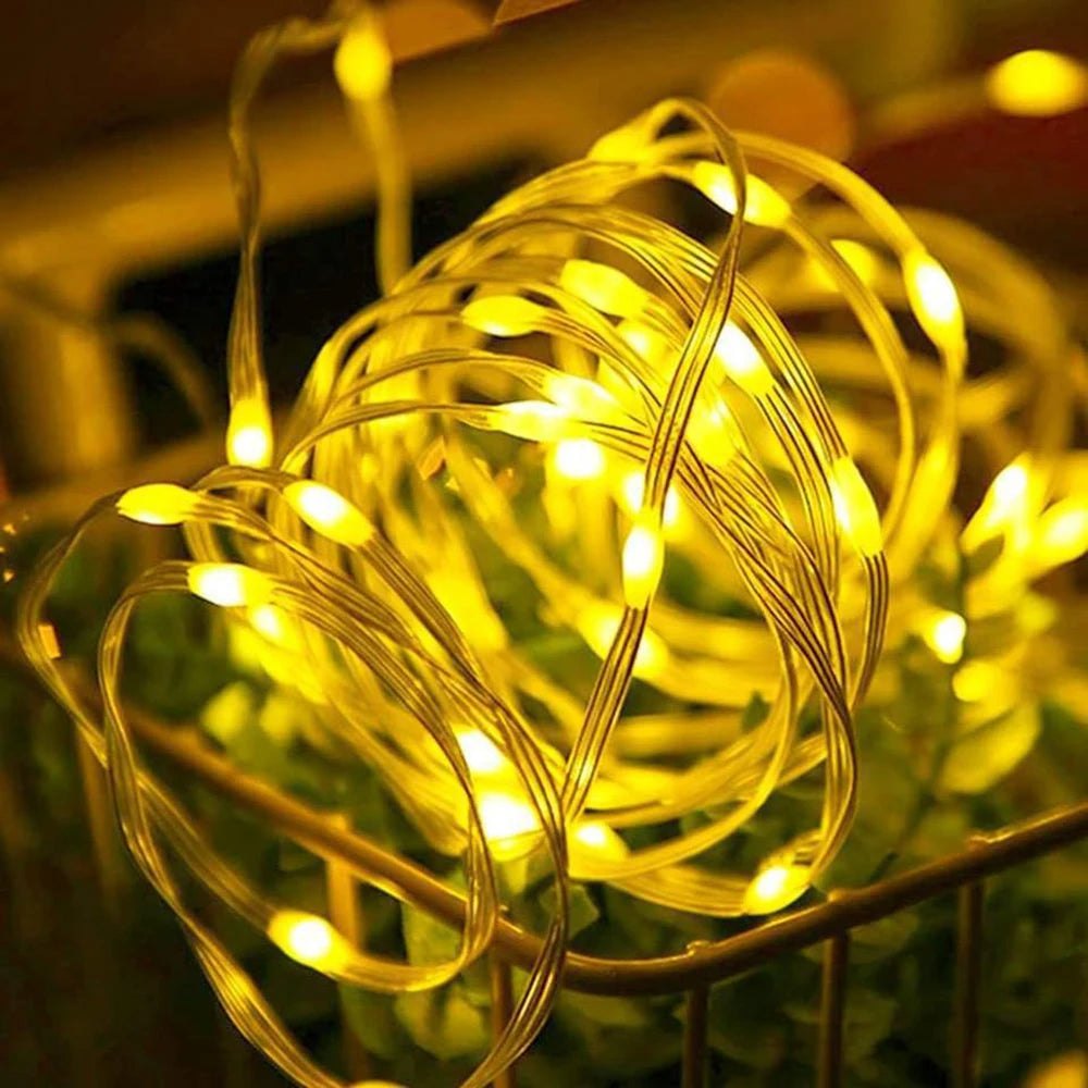 5m/20m LED String Lights USB Battery Powered Outdoor Fairy Lights Christmas Garland For New Year Garden Party Wedding Decoration