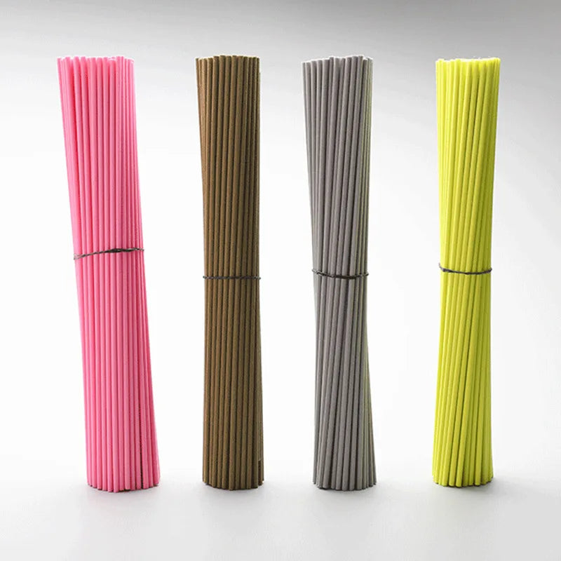 50pcs 22cmx3mm Colored Fiber Rattan Stick for Reed Diffuser Aroma Essential Oil Air Freshener Decorative For Home Fragrance