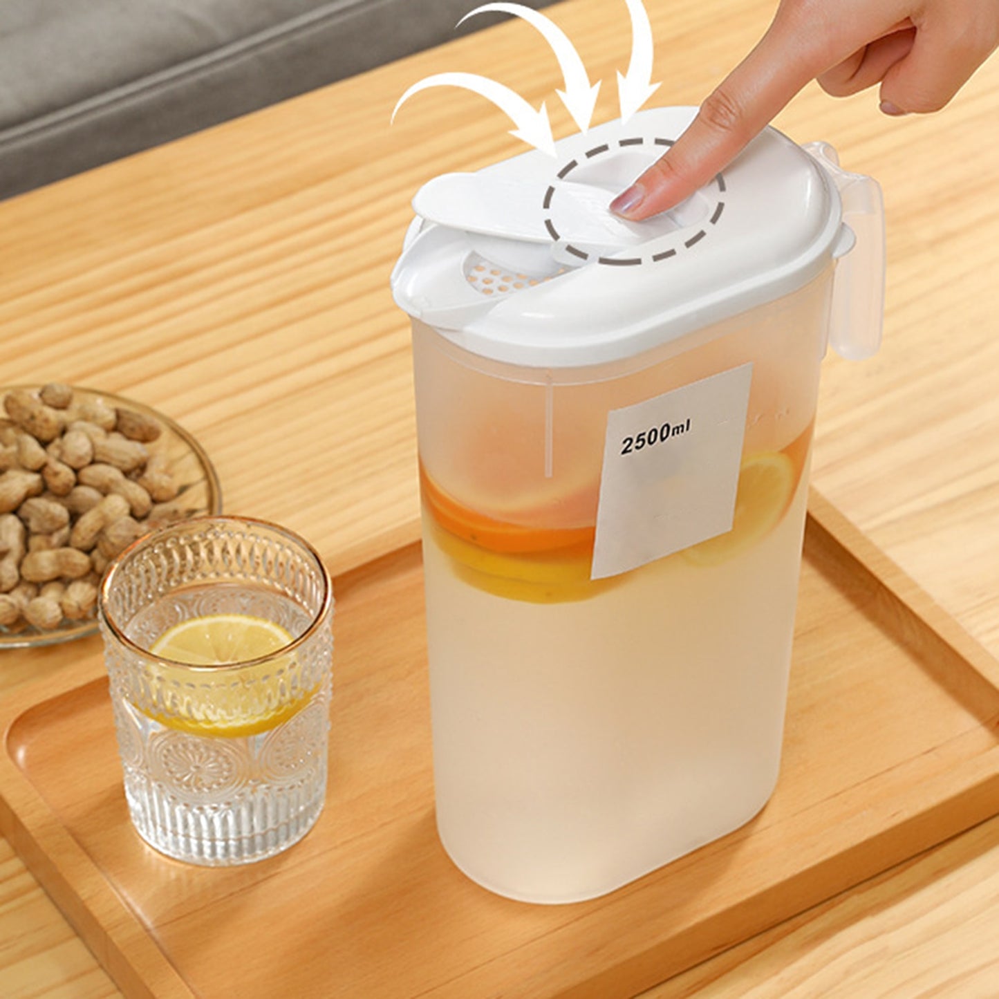 Water Pitcher With Lid Fridge Water Dispenser Cold Drink Kettle Juice Beverage Container For Kitchen Home Party Bar 1.8L / 2.5L