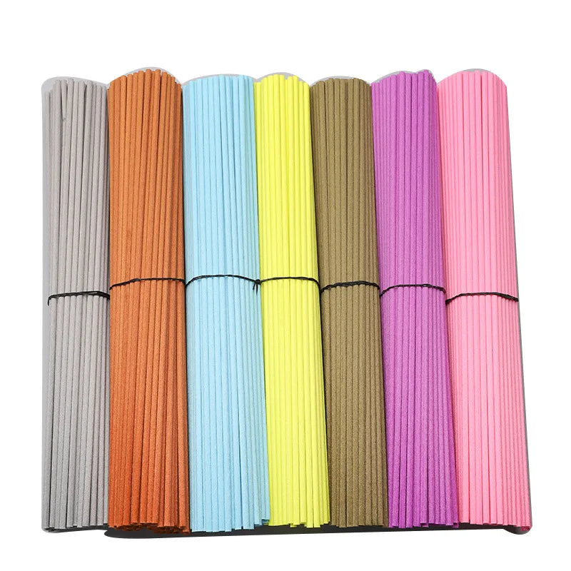 50pcs 22cmx3mm Colored Fiber Rattan Stick for Reed Diffuser Aroma Essential Oil Air Freshener Decorative For Home Fragrance
