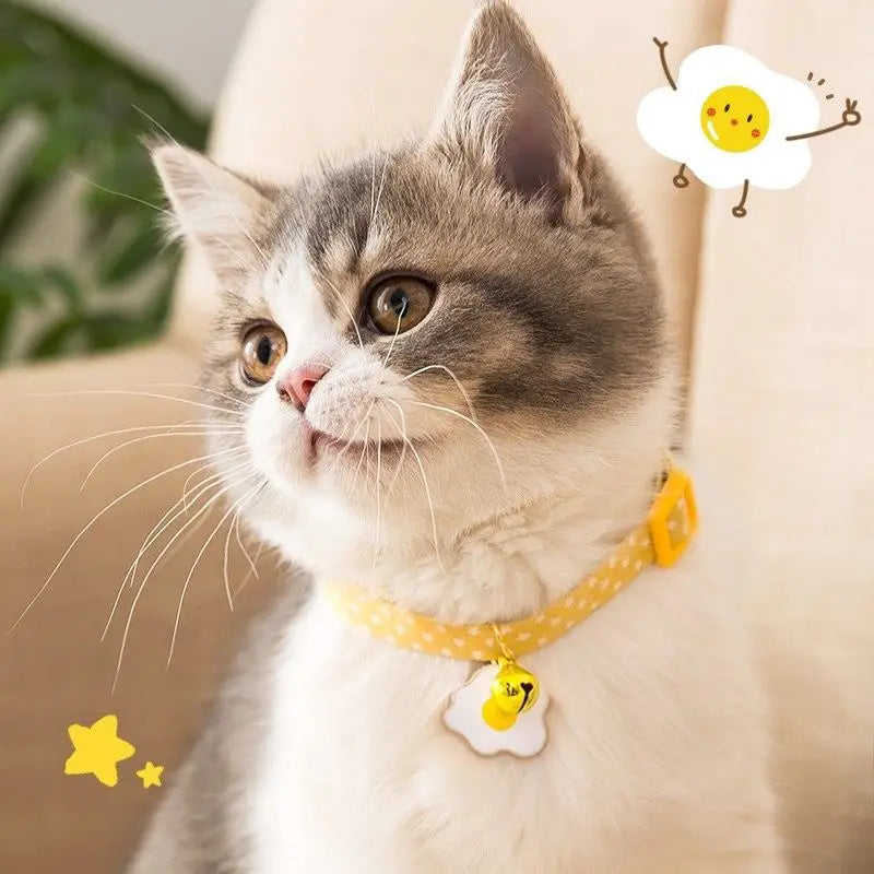 Adjustable Kitten Collar with Bell Cut Pet Cat Collars  Necklace Puppy Collar