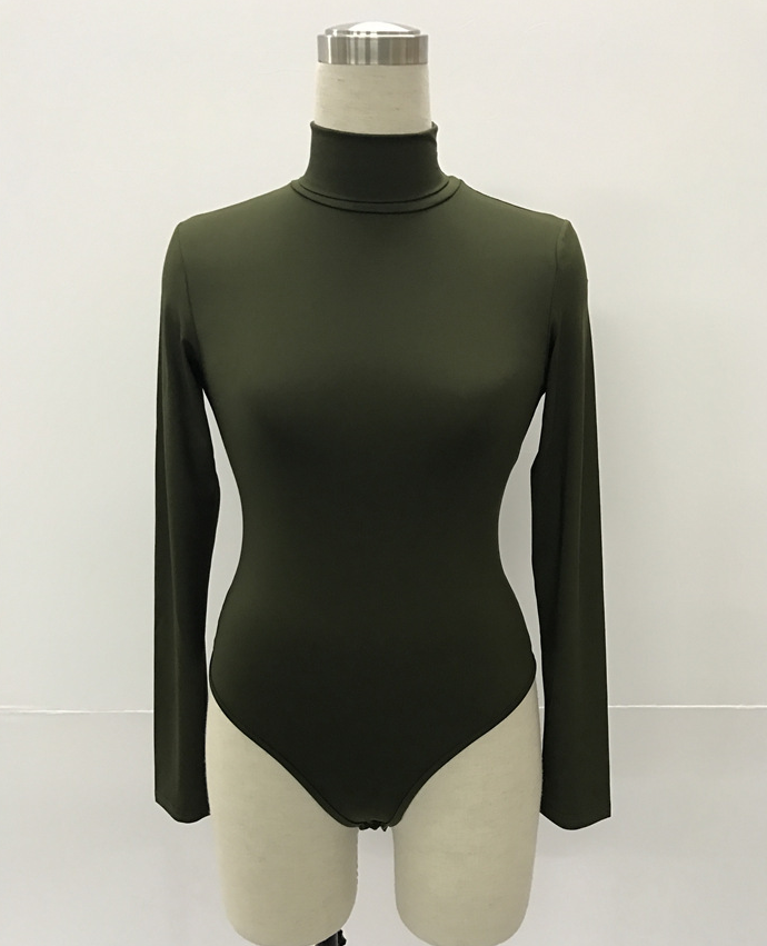 Best selling women 12 color long sleeve high collar slim Slim jumpsuit winter.