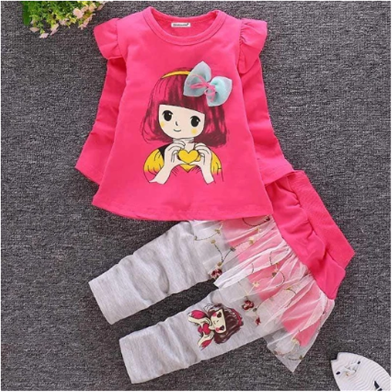 Girls' Spring Clothes for Girls' Infants and Toddlers' Spring Cotton Clothes Suits.