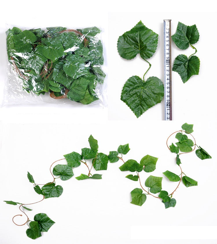 Artificial Flower Rattan Ivy Vines Green Leaves Green Plants Wall Hanging Pet Decoration Hanging Leaves