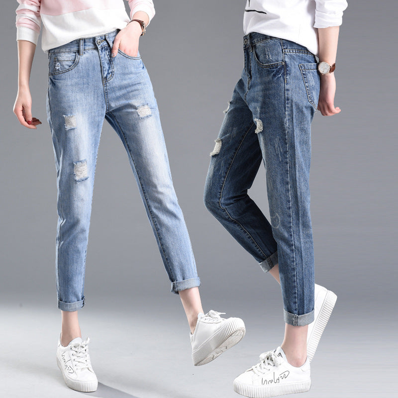 Ripped jeans for women.