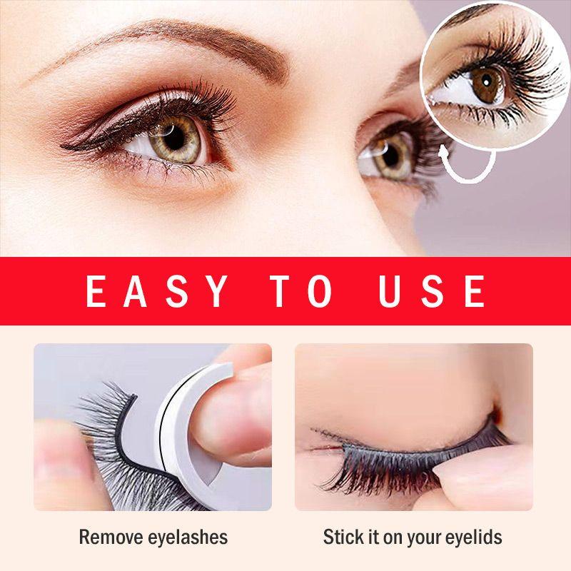 Reusable Self-Adhesive Eyelashes Natural Multiple reversible glue-free self-adhesive pairs of false eyelashes Dropshipping.