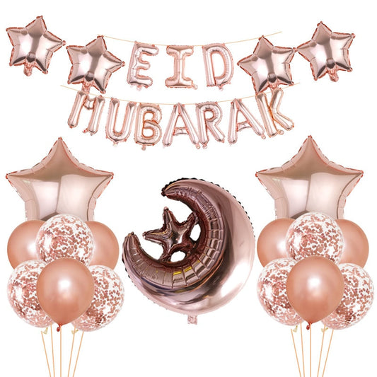 Eid Mubarak Balloons 2022 Ramadan Decoration for Home Moon Star Foil Balloon Muslim Aid Moubarak Kareem Festival Party Supplies