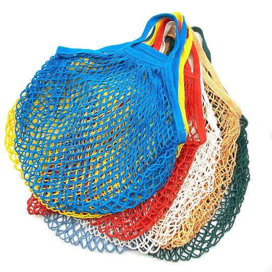 Totes Mesh Bag Cotton String Produce Shopping Turtle-bags Grocery Short Handle Net Shoulder-Bag Fruit Vegetable Reusable.