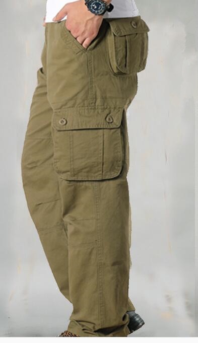 Men&#39;s Cargo Pants Mens Casual Multi Pockets Military Tactical Pants Men Outwear Straight slacks Long Trousers Large size 42 44.