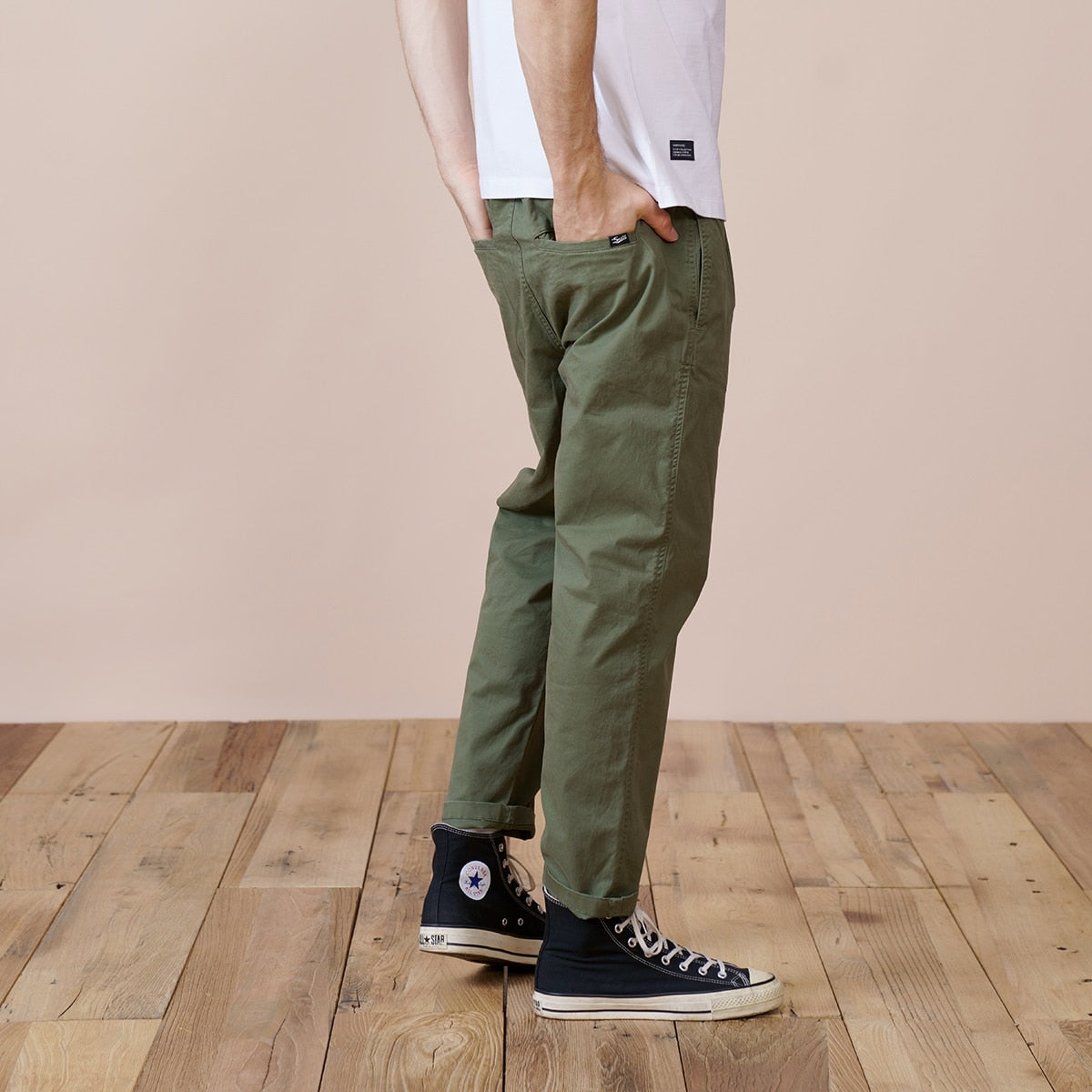 SIMWOOD 2022 Autumn New Loose Tapered Ankle-length Pants Men Casual Hip Hop Streetwear  Plus Size Trousers Quality Clothing.