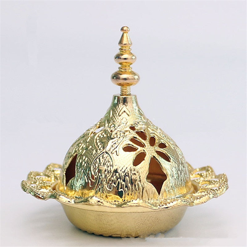 Muslim Eid Mubarak Star Moon Mini Portable Golden Incense Tower Ornaments Ramadan Decor for Home Ramadan Kareem Party Decor